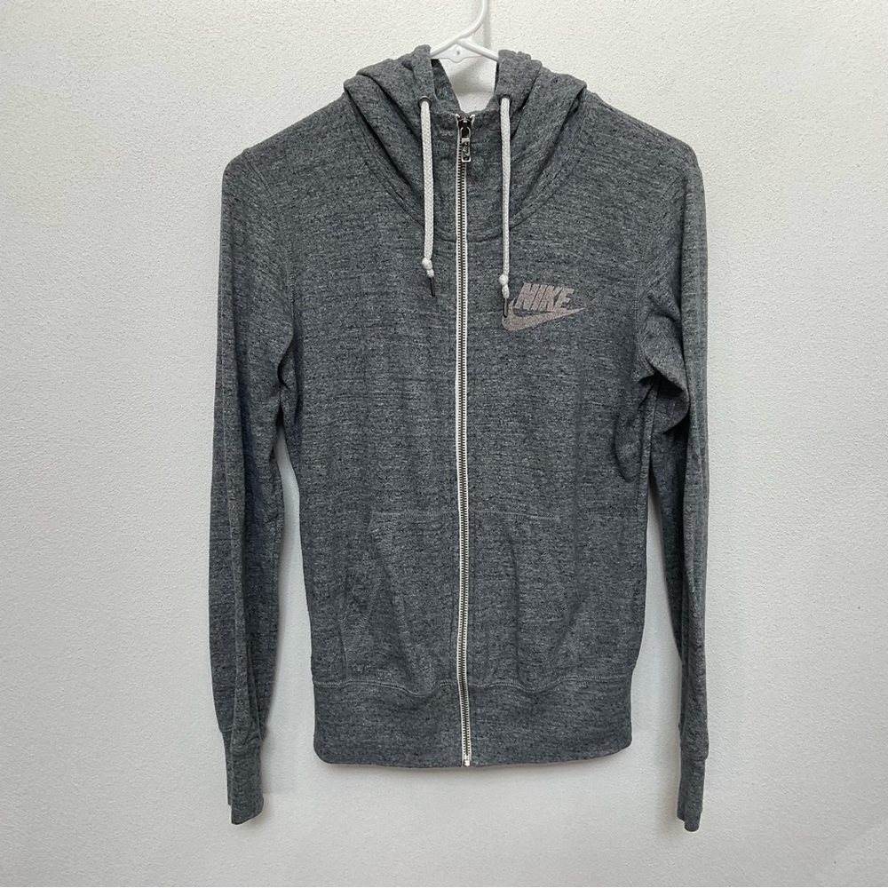 Nike Grey Hooded Full Zip Light Jacket Size Small Loungewear